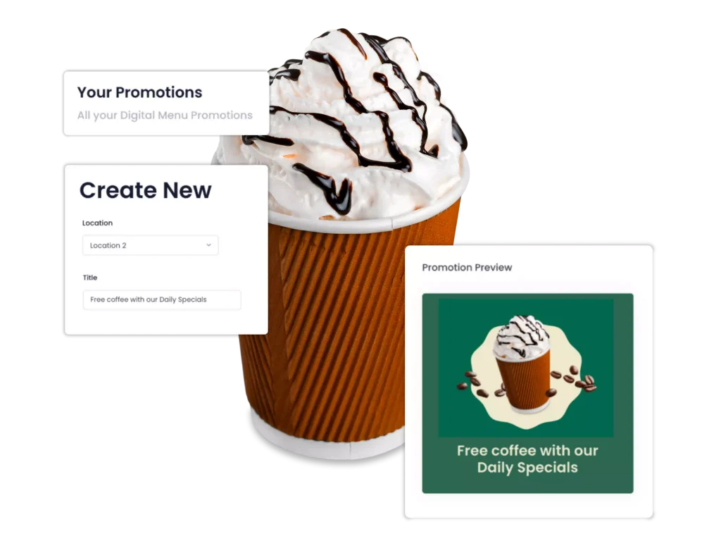 add promotions on digital menu
